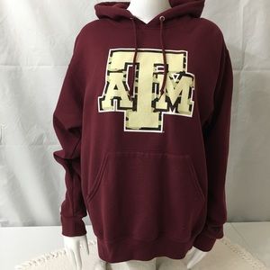 Jerzees Nublend Camo Texas A&M Sweatshirt Hoodie Maroon Unisex Size M